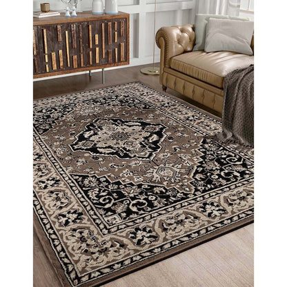 Hochwertiger Teppich Glendale mit Blumenmedaillon für den Innenbereich