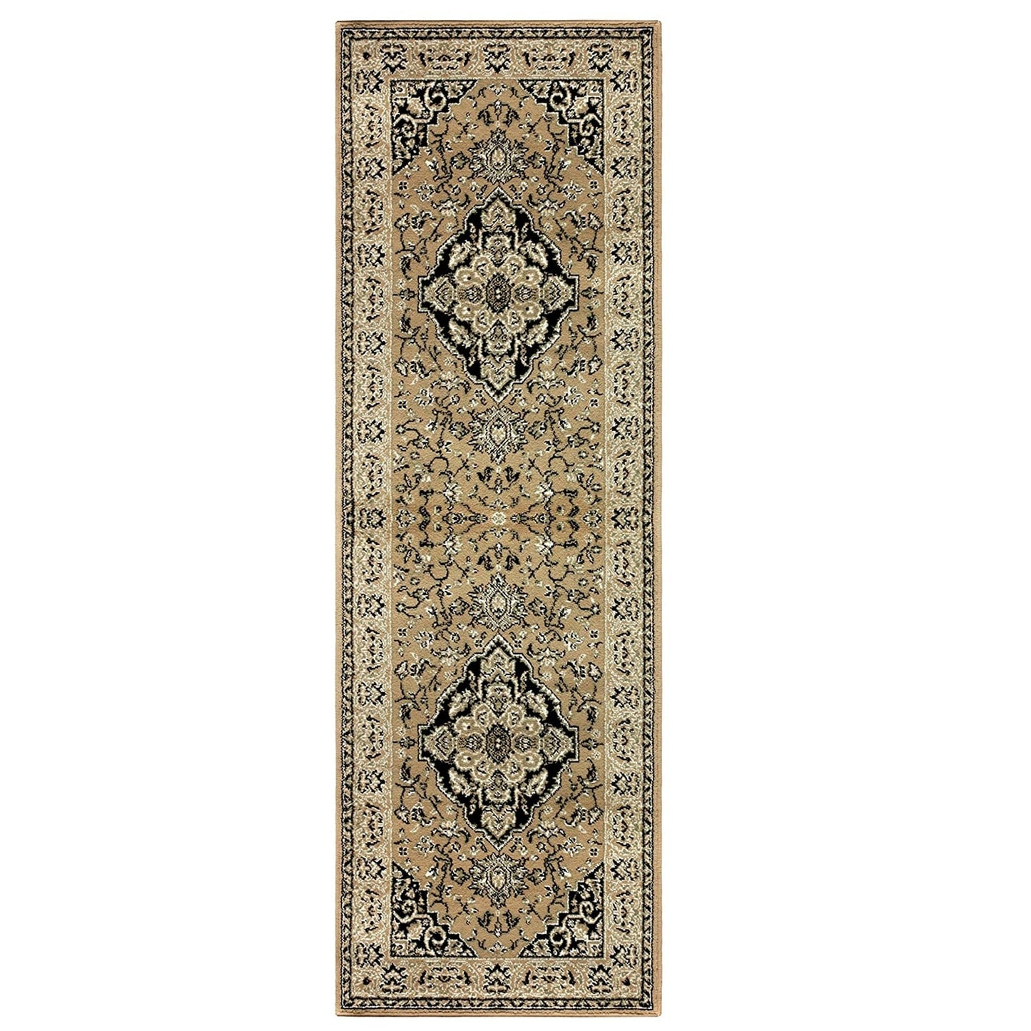 Hochwertiger Teppich Glendale mit Blumenmedaillon für den Innenbereich