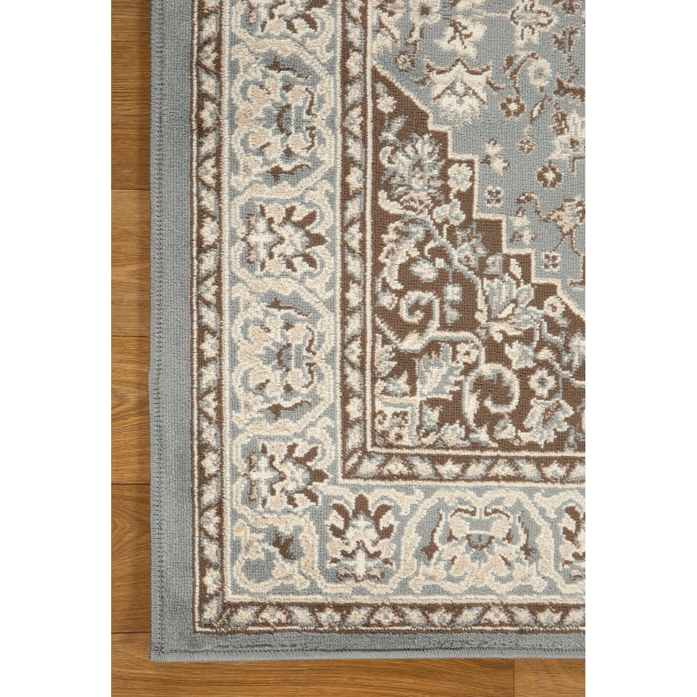 Hochwertiger Teppich Glendale mit Blumenmedaillon für den Innenbereich