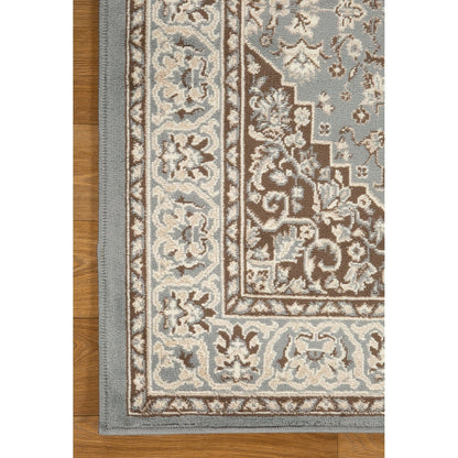 Hochwertiger Teppich Glendale mit Blumenmedaillon für den Innenbereich