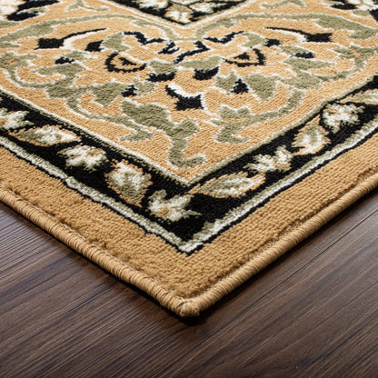 Hochwertiger Teppich Glendale mit Blumenmedaillon für den Innenbereich