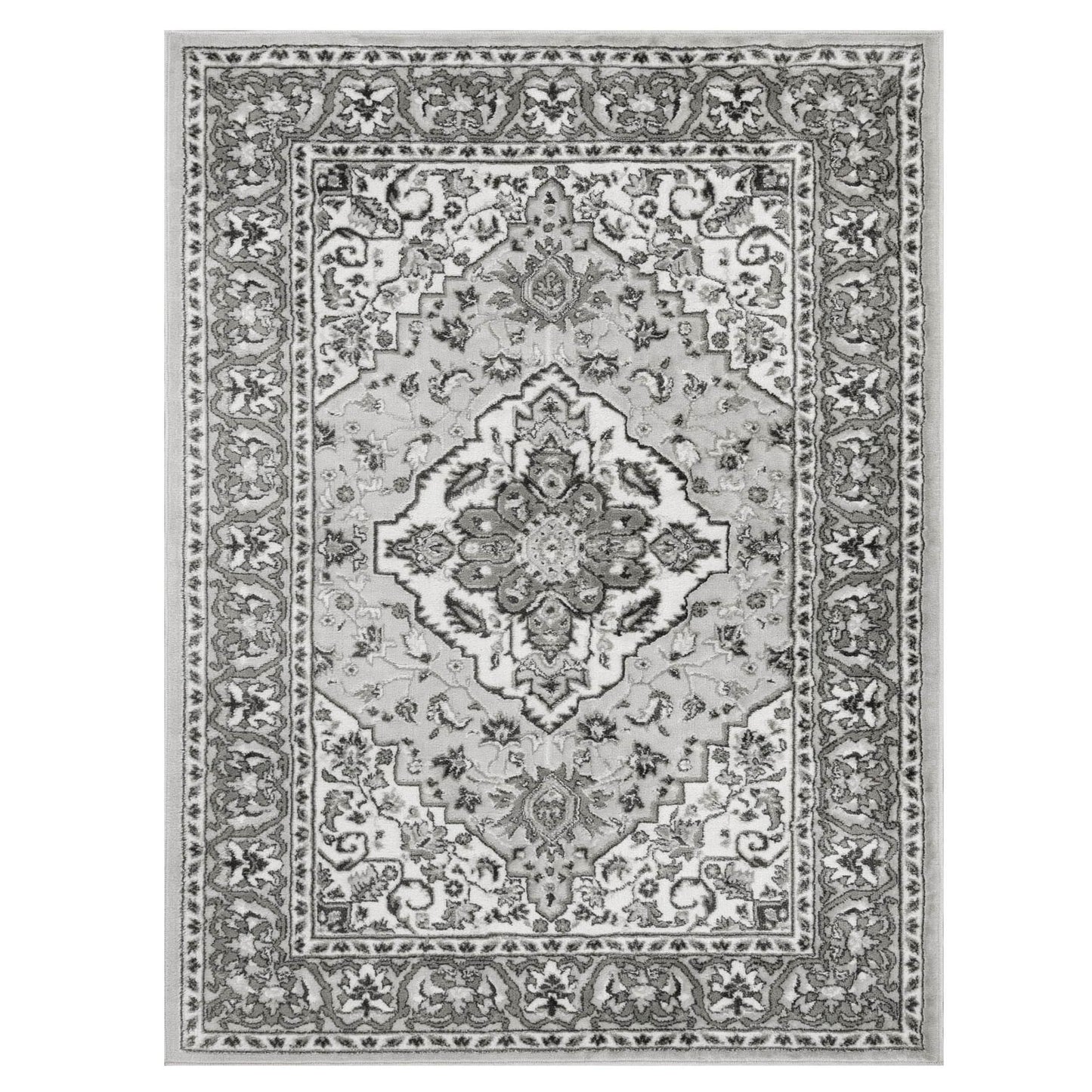 Hochwertiger Teppich Glendale mit Blumenmedaillon für den Innenbereich