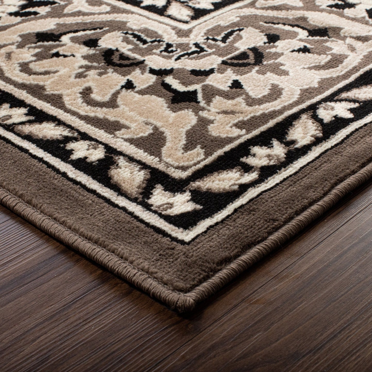 Hochwertiger Teppich Glendale mit Blumenmedaillon für den Innenbereich