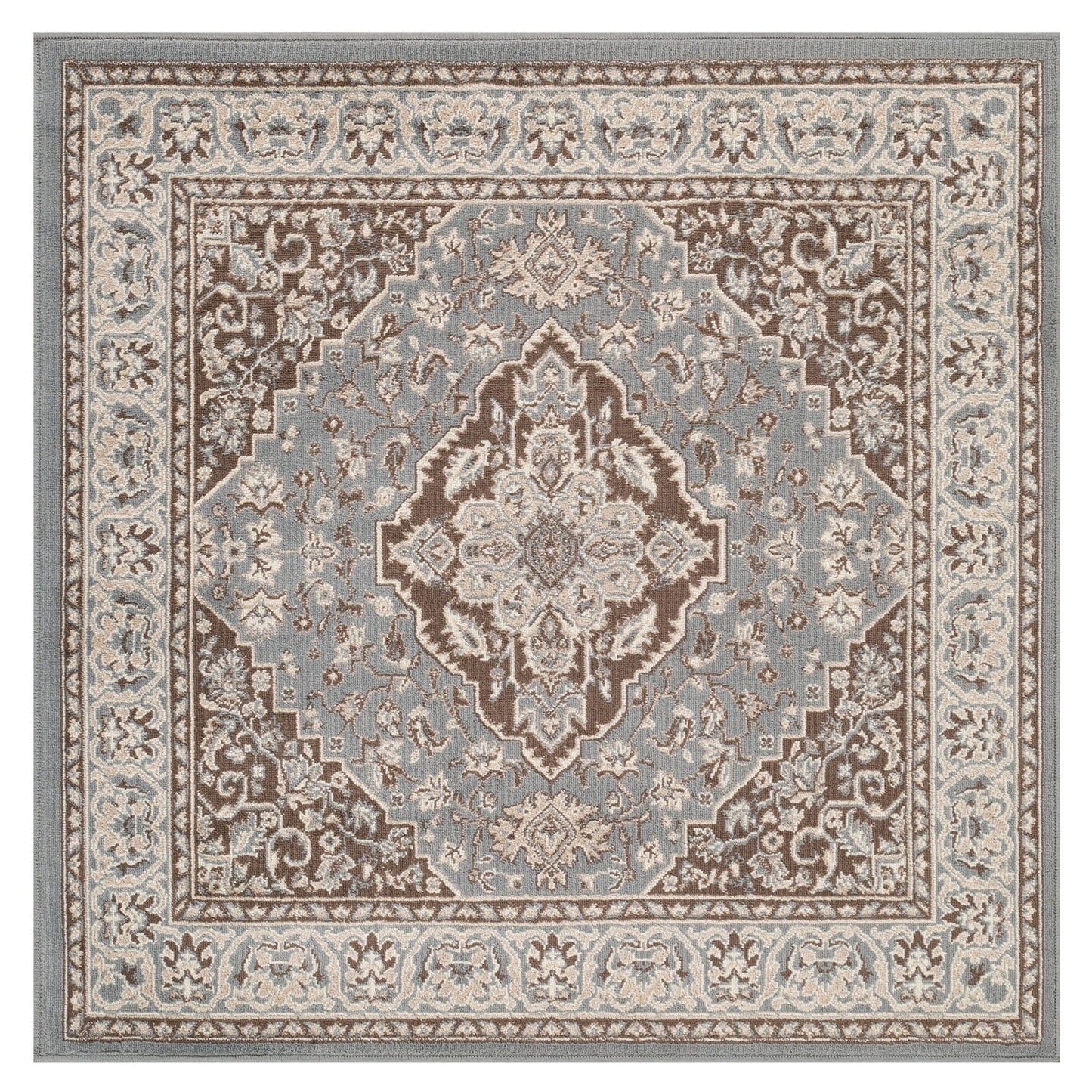 Hochwertiger Teppich Glendale mit Blumenmedaillon für den Innenbereich