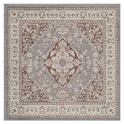 Hochwertiger Teppich Glendale mit Blumenmedaillon für den Innenbereich