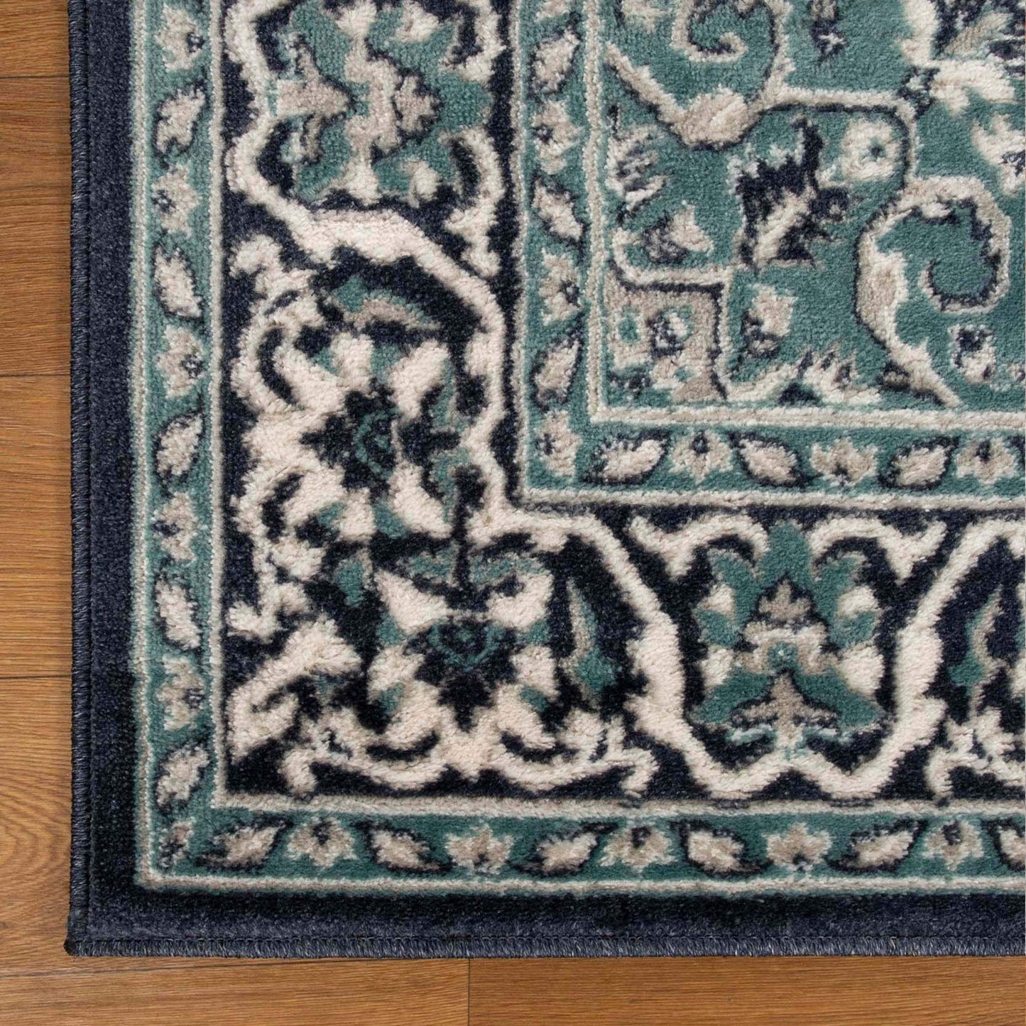 Hochwertiger Teppich Glendale mit Blumenmedaillon für den Innenbereich