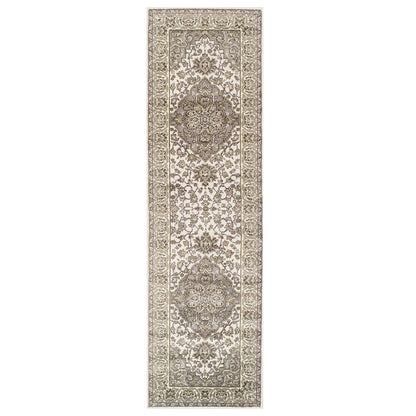 Hochwertiger Teppich Glendale mit Blumenmedaillon für den Innenbereich