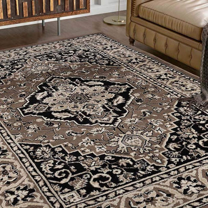 Hochwertiger Teppich Glendale mit Blumenmedaillon für den Innenbereich