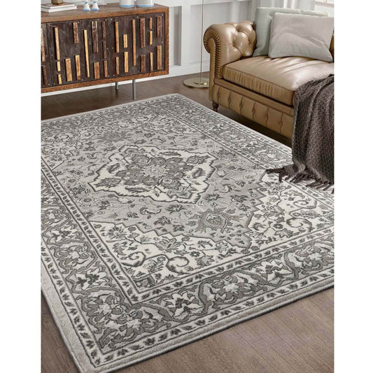 Hochwertiger Teppich Glendale mit Blumenmedaillon für den Innenbereich