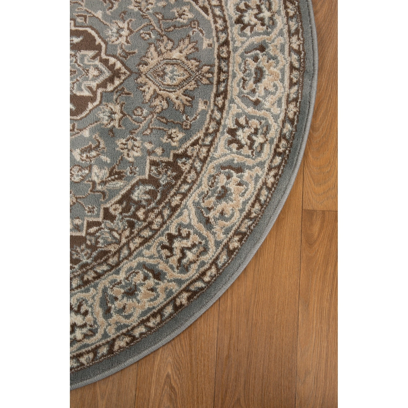 Hochwertiger Teppich Glendale mit Blumenmedaillon für den Innenbereich