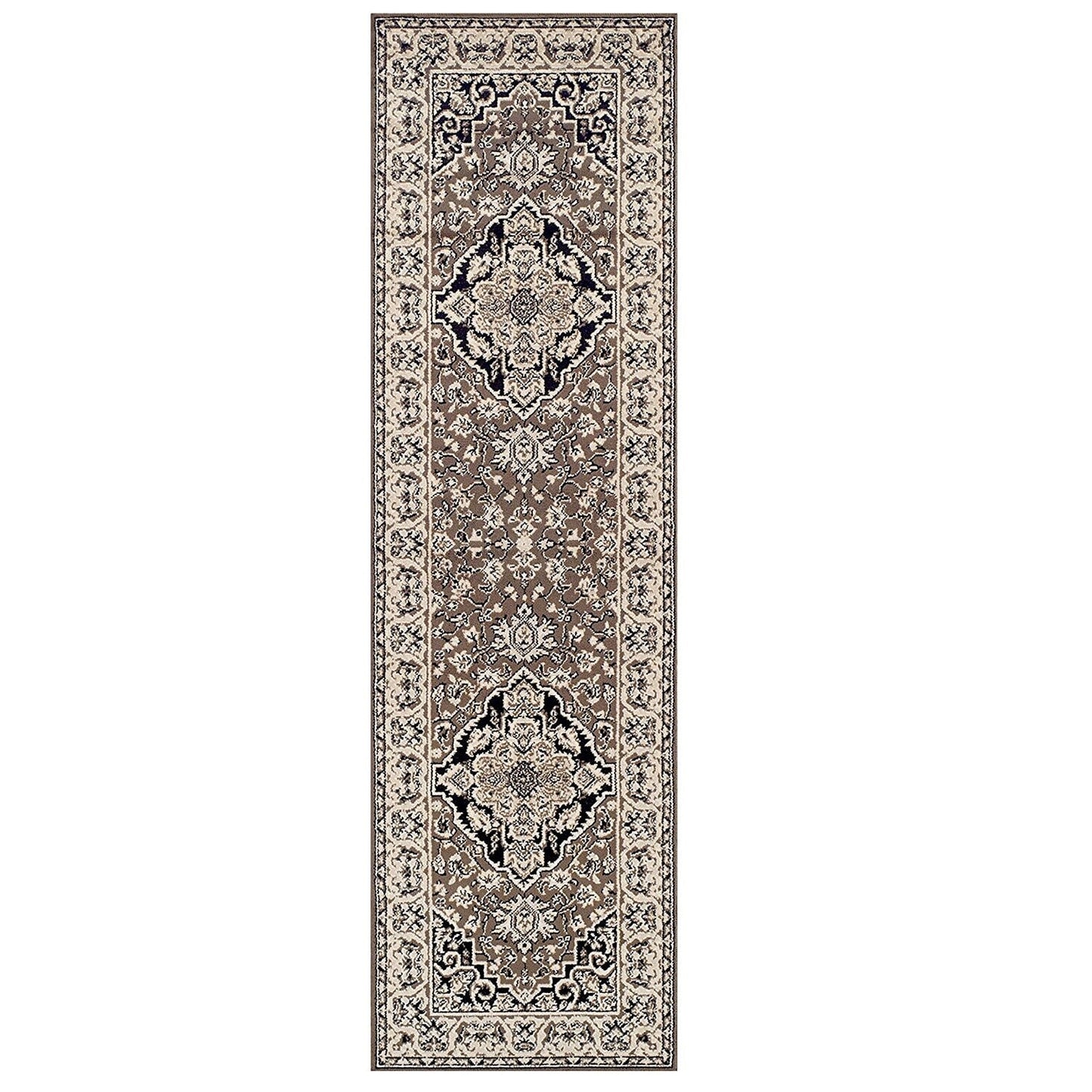 Hochwertiger Teppich Glendale mit Blumenmedaillon für den Innenbereich