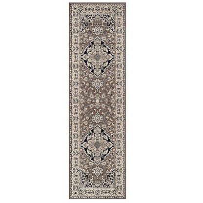 Hochwertiger Teppich Glendale mit Blumenmedaillon für den Innenbereich