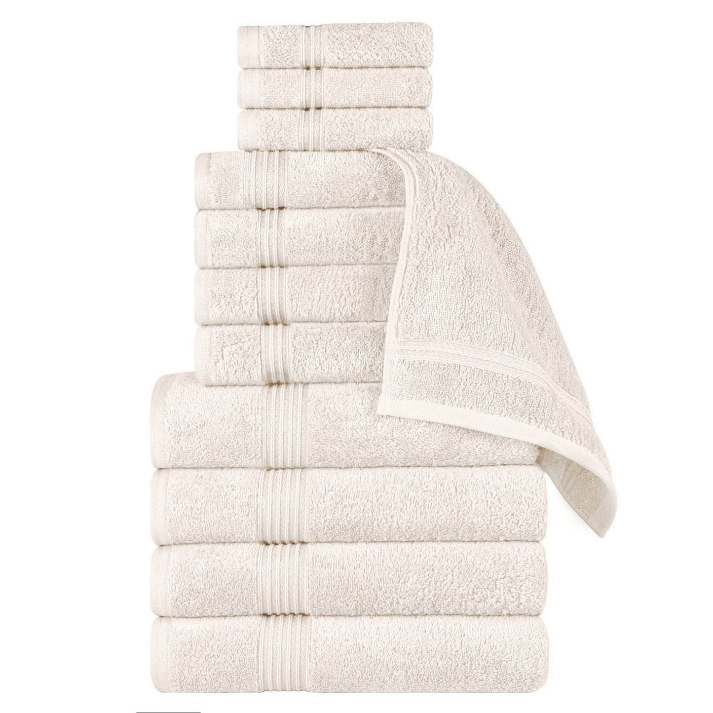Superior Heritage saugfähiges Handtuchset aus ägyptischer Baumwolle, 12-teilig