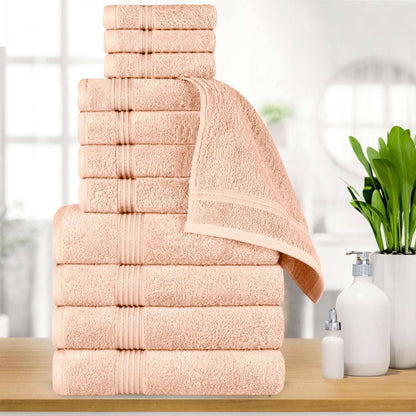 Superior Heritage saugfähiges Handtuchset aus ägyptischer Baumwolle, 12-teilig