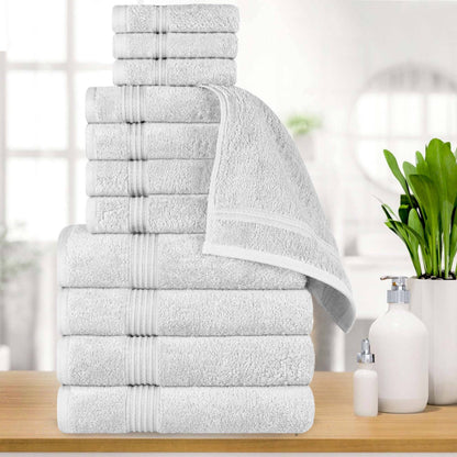 Superior Heritage saugfähiges Handtuchset aus ägyptischer Baumwolle, 12-teilig