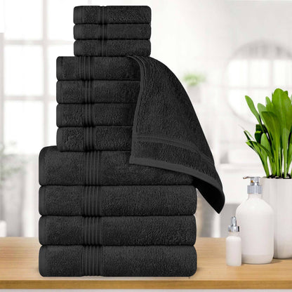 Superior Heritage saugfähiges Handtuchset aus ägyptischer Baumwolle, 12-teilig
