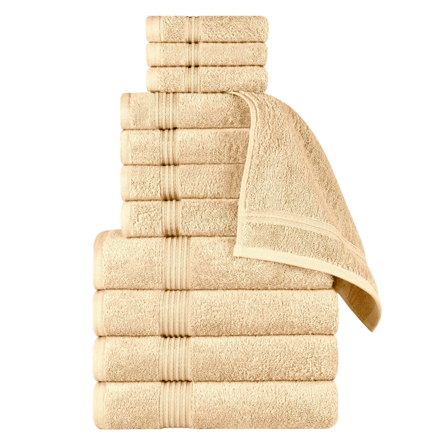 Superior Heritage saugfähiges Handtuchset aus ägyptischer Baumwolle, 12-teilig