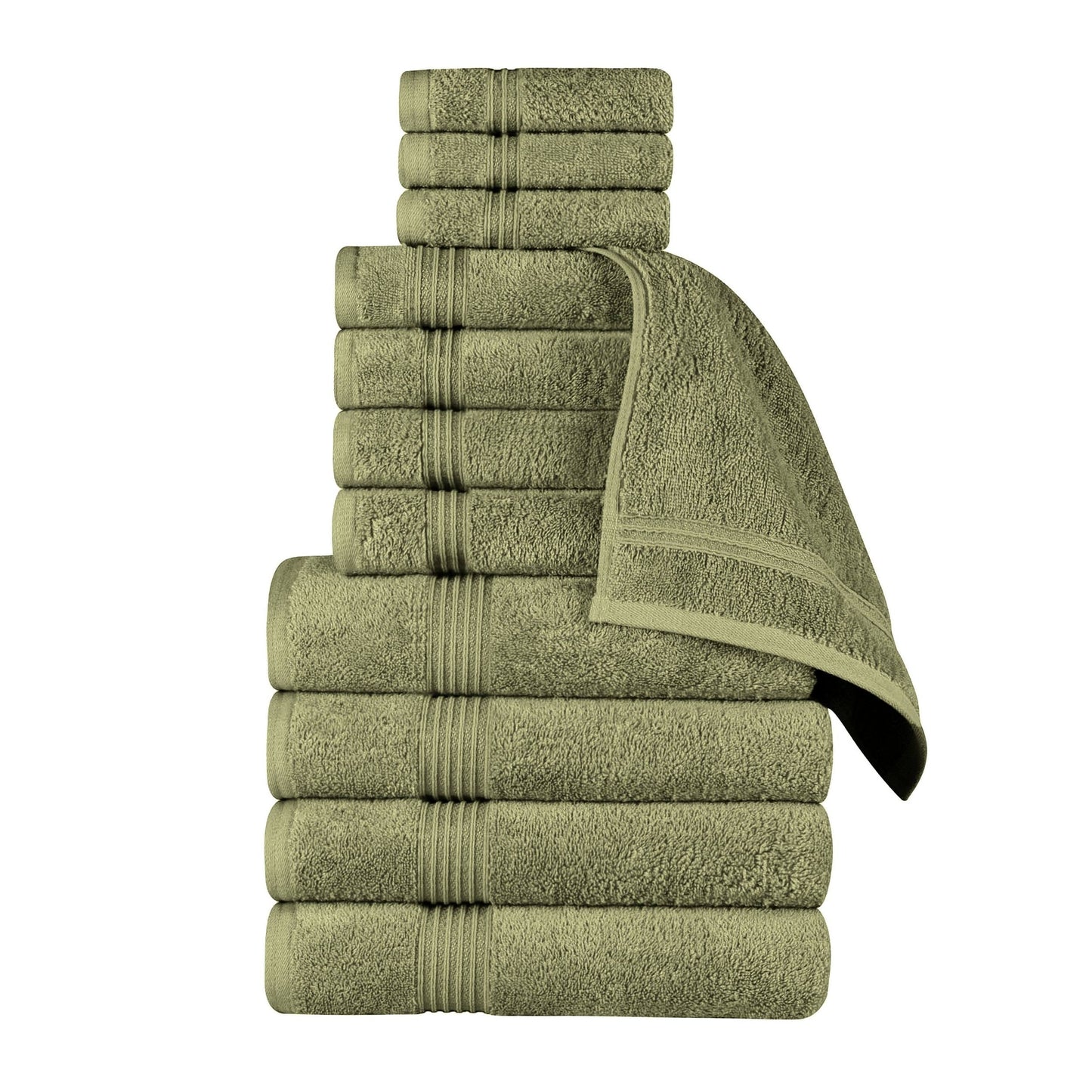 Superior Heritage saugfähiges Handtuchset aus ägyptischer Baumwolle, 12-teilig