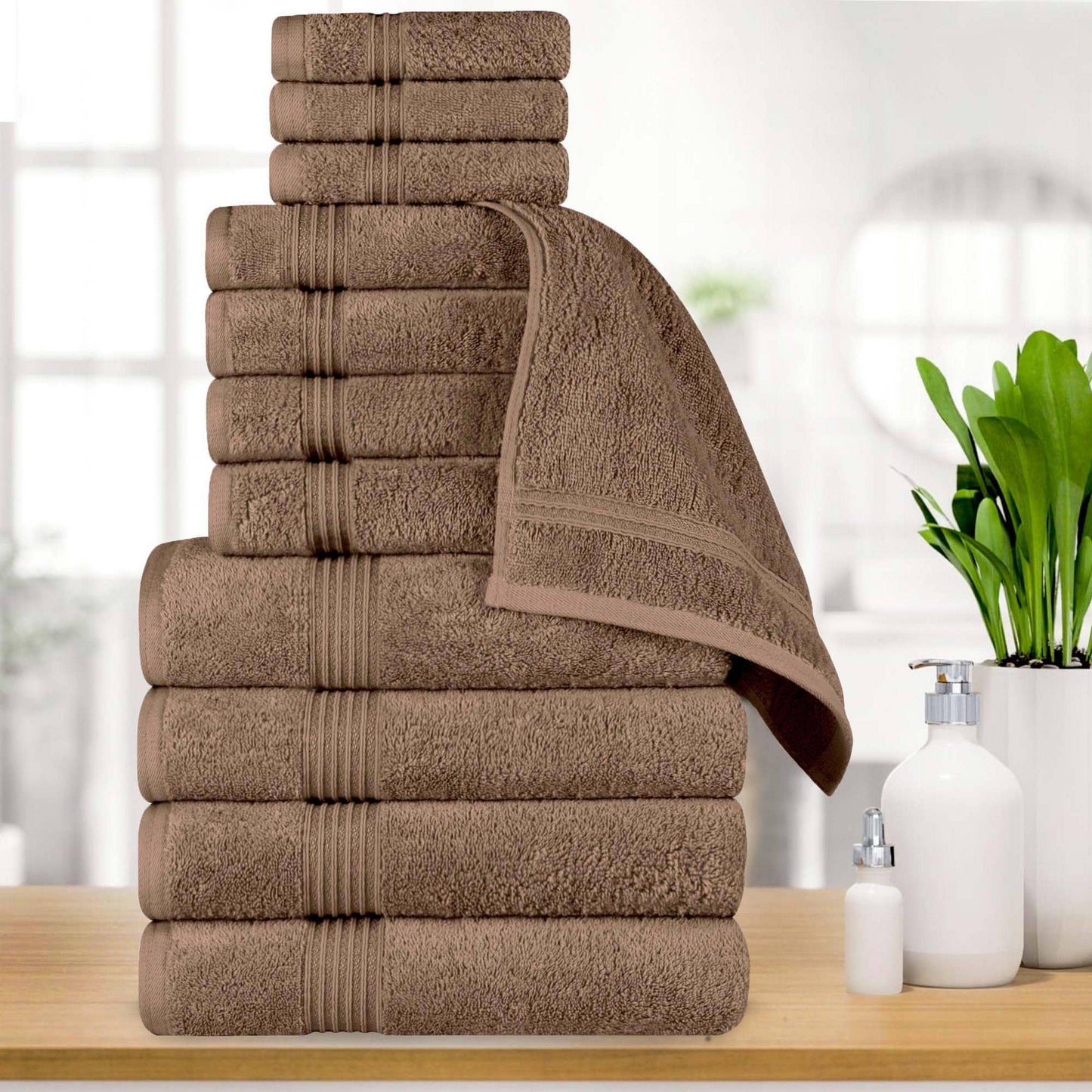Superior Heritage saugfähiges Handtuchset aus ägyptischer Baumwolle, 12-teilig