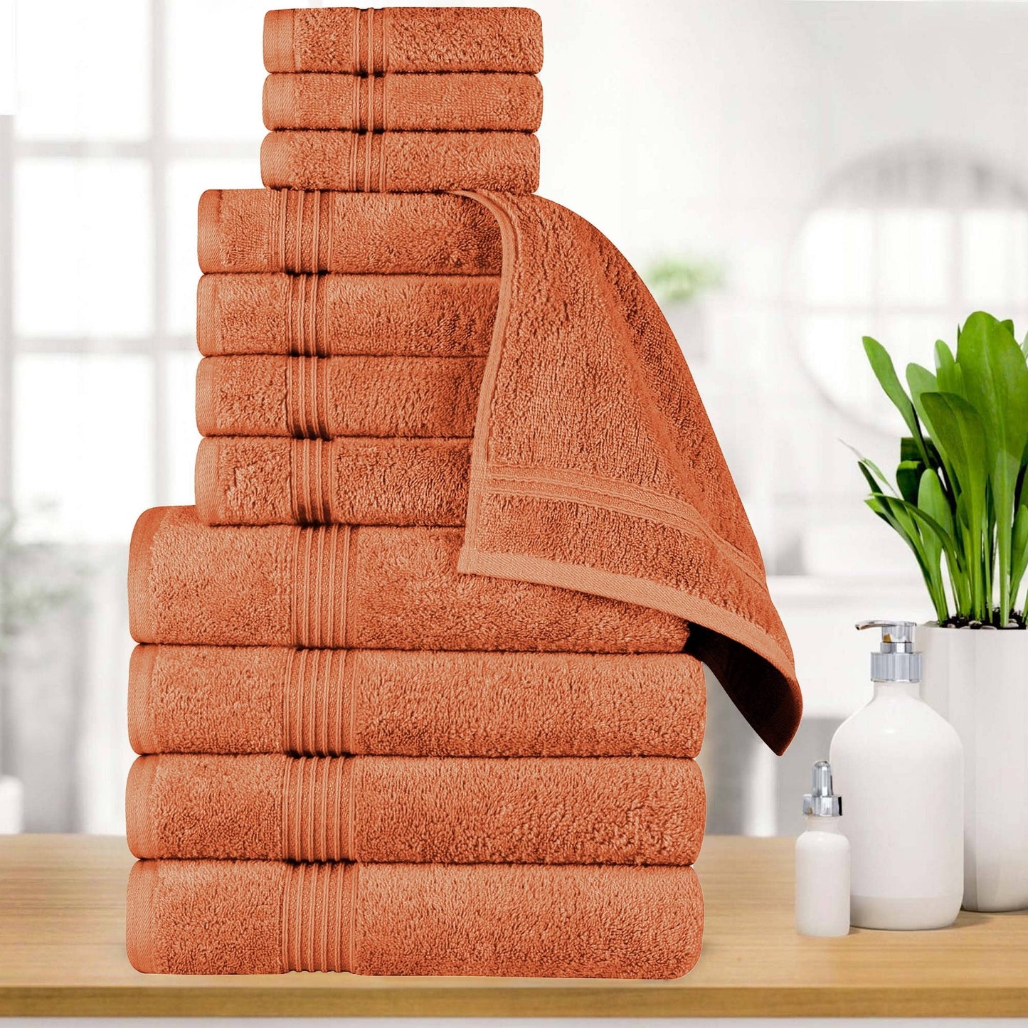 Superior Heritage saugfähiges Handtuchset aus ägyptischer Baumwolle, 12-teilig