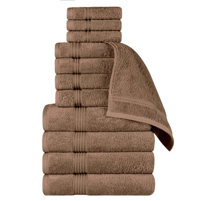 Superior Heritage saugfähiges Handtuchset aus ägyptischer Baumwolle, 12-teilig
