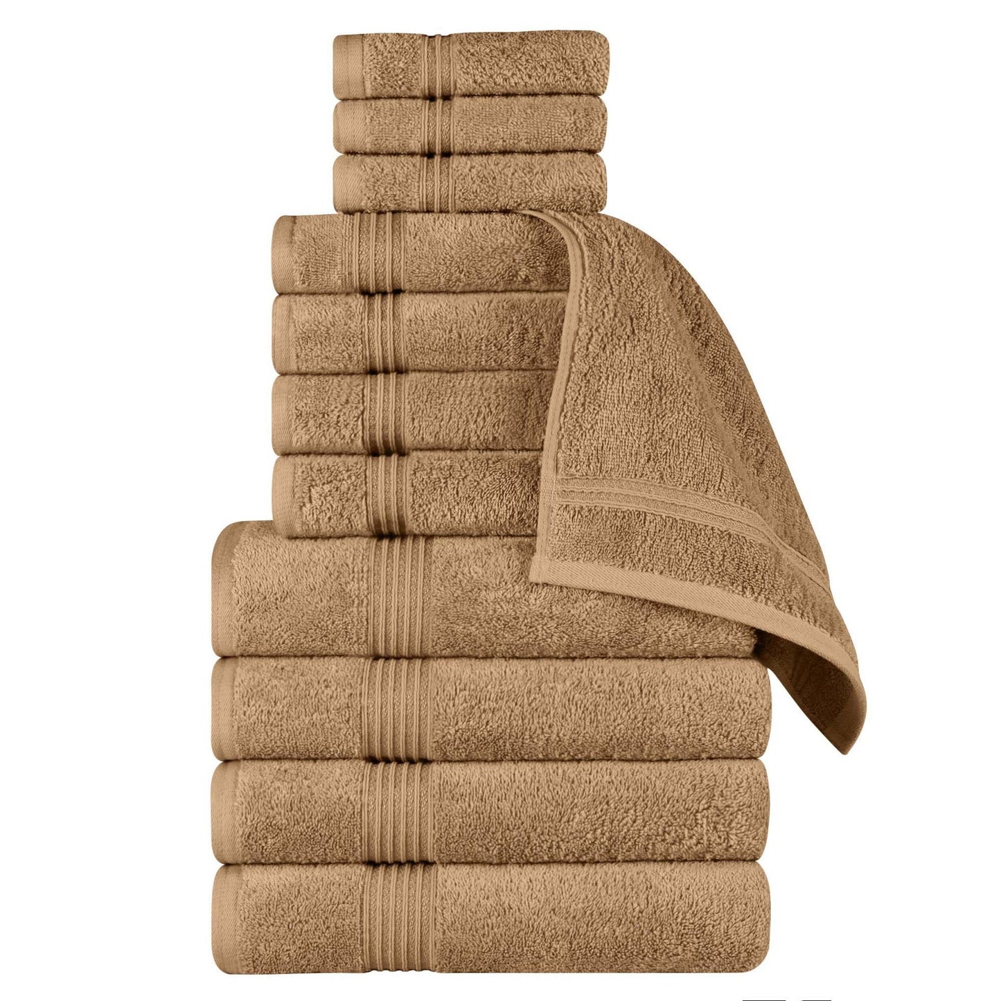 Superior Heritage saugfähiges Handtuchset aus ägyptischer Baumwolle, 12-teilig