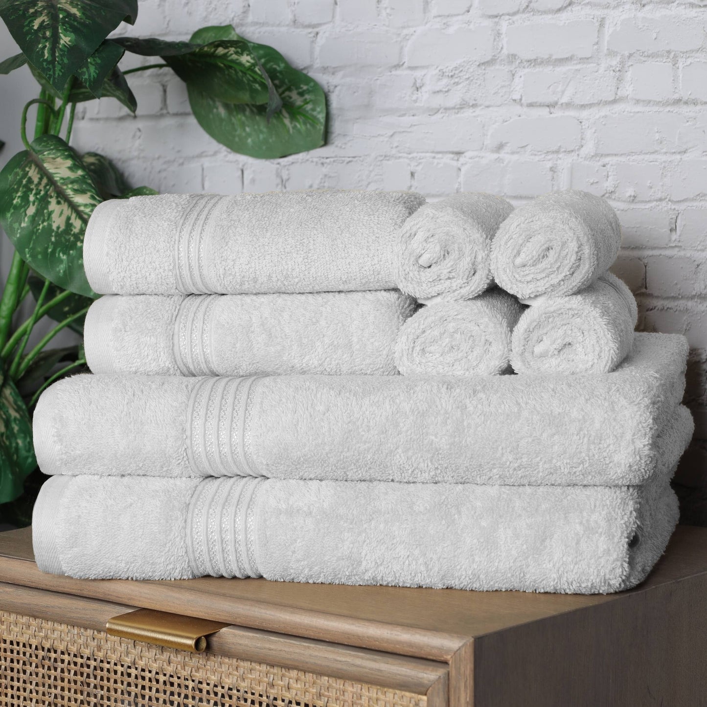 Superior Heritage 8-teiliges saugfähiges Handtuchset aus ägyptischer Baumwolle