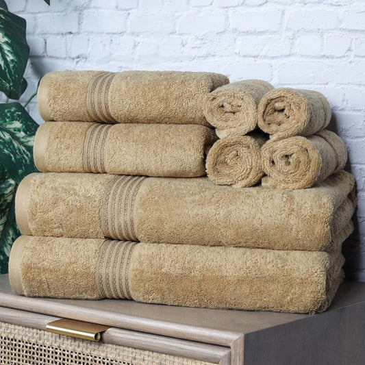 Superior Heritage 8-teiliges saugfähiges Handtuchset aus ägyptischer Baumwolle