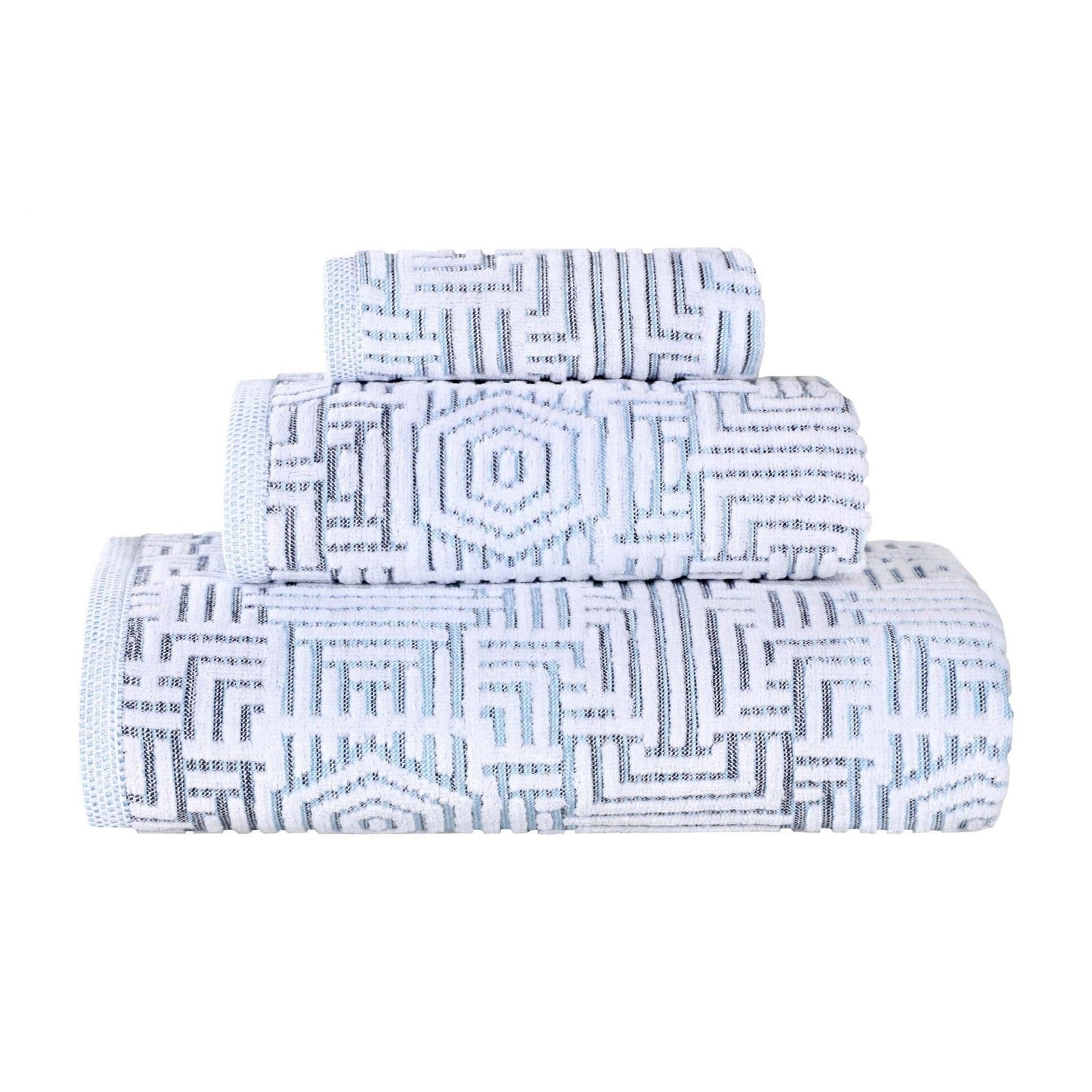 Superior Jasper Cotton Modern Jacquard Soft 3-teiliges Badezimmerhandtuch-Set