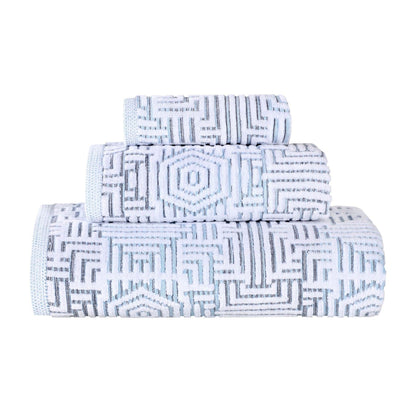 Superior Jasper Cotton Modern Jacquard Soft 3-teiliges Badezimmerhandtuch-Set