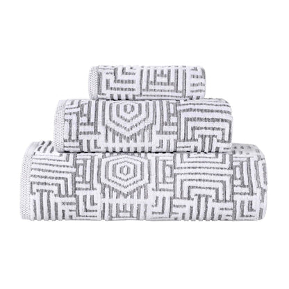 Superior Jasper Cotton Modern Jacquard Soft 3-teiliges Badezimmerhandtuch-Set