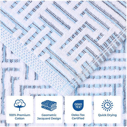 Superior Jasper Cotton Modern Jacquard Soft 3-teiliges Badezimmerhandtuch-Set