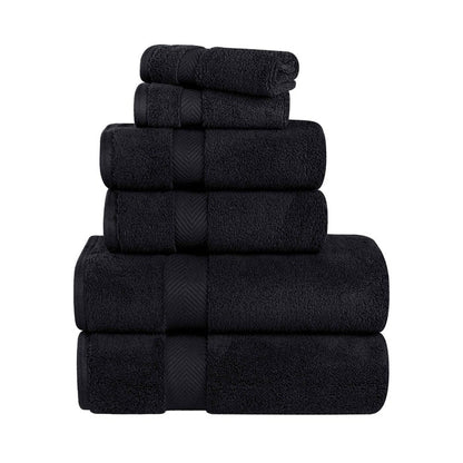6-teiliges Handtuchset aus äußerst weicher und saugfähiger Zero Twist-Baumwolle