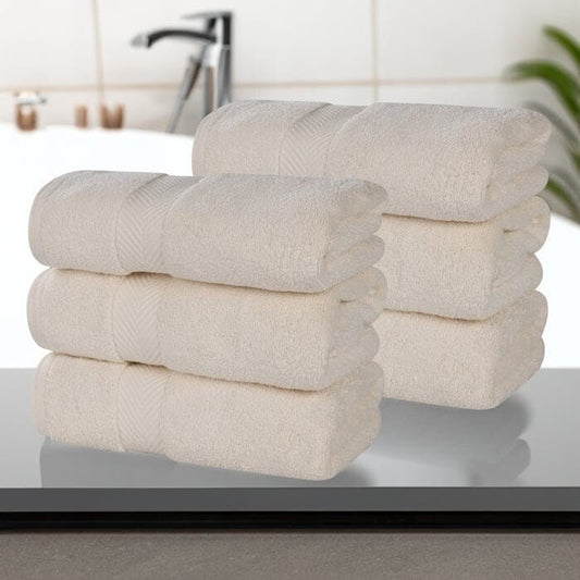 Superior Zero Twist Baumwolle Solid Soft Absorbent Handtuch 6er-Set