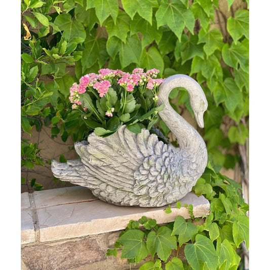 Schwanen-Pflanzgefäß für drinnen und draußen, Gartendekoration, Skulptur