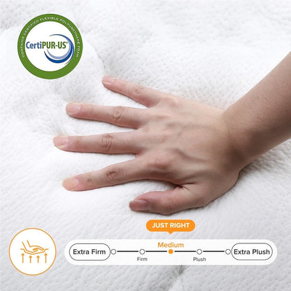 SweDrea 10 Zoll mittelfeste, mit Gel angereicherte Memory Foam-Hybridmatratze, kühlend und atmungsaktiv, mit CertiPUR-US, SGS und OEKO-TEX