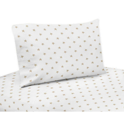 Sweet Jojo Designs – 5-teiliges Bettdeckenset in Kleinkindgröße mit Stern und Mond, Celestial Collection, für Mädchen in Blush Pink, Gold und Grau