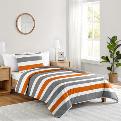Sweet Jojo Designs 2-teiliges Twin-Bettdeckenset mit orange-grauen Streifen