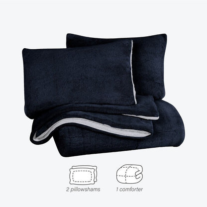 Swift Home Luxuriöses, wendbares Hochflor-Bettdeckenset aus Plüsch und Sherpa