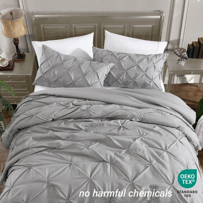 Swift Home Modernes 3-teiliges Bettwäsche-Set aus ultraweicher Mikrofaser mit Biesen