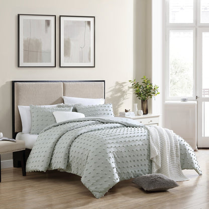 Swift Home Ultraweiches 3-teiliges Mikrofaser-Bettwäscheset mit Pom Pom