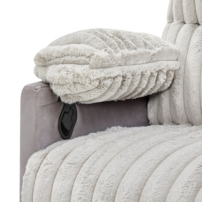 Swivel Recliner Chair with 360° Rotation and Manual Recline - Wide Plush Seat, Pillow-Top Arms, Pocket/Sinuous Springs