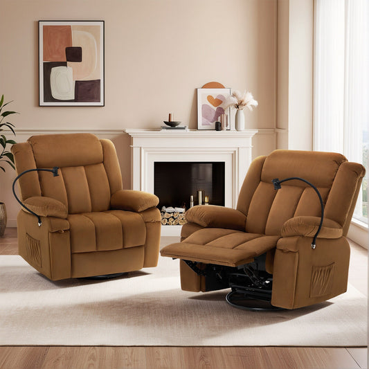 Swivel Rocking Recliner with Massage, Heating, and Phone Stand â?Ideal for Living Room, Office, Bedroom