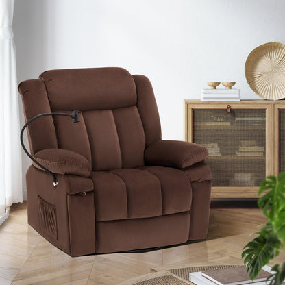 Swivel Rocking Recliner with Massage, Heating, and Phone Stand â?Ideal for Living Room, Office, Bedroom
