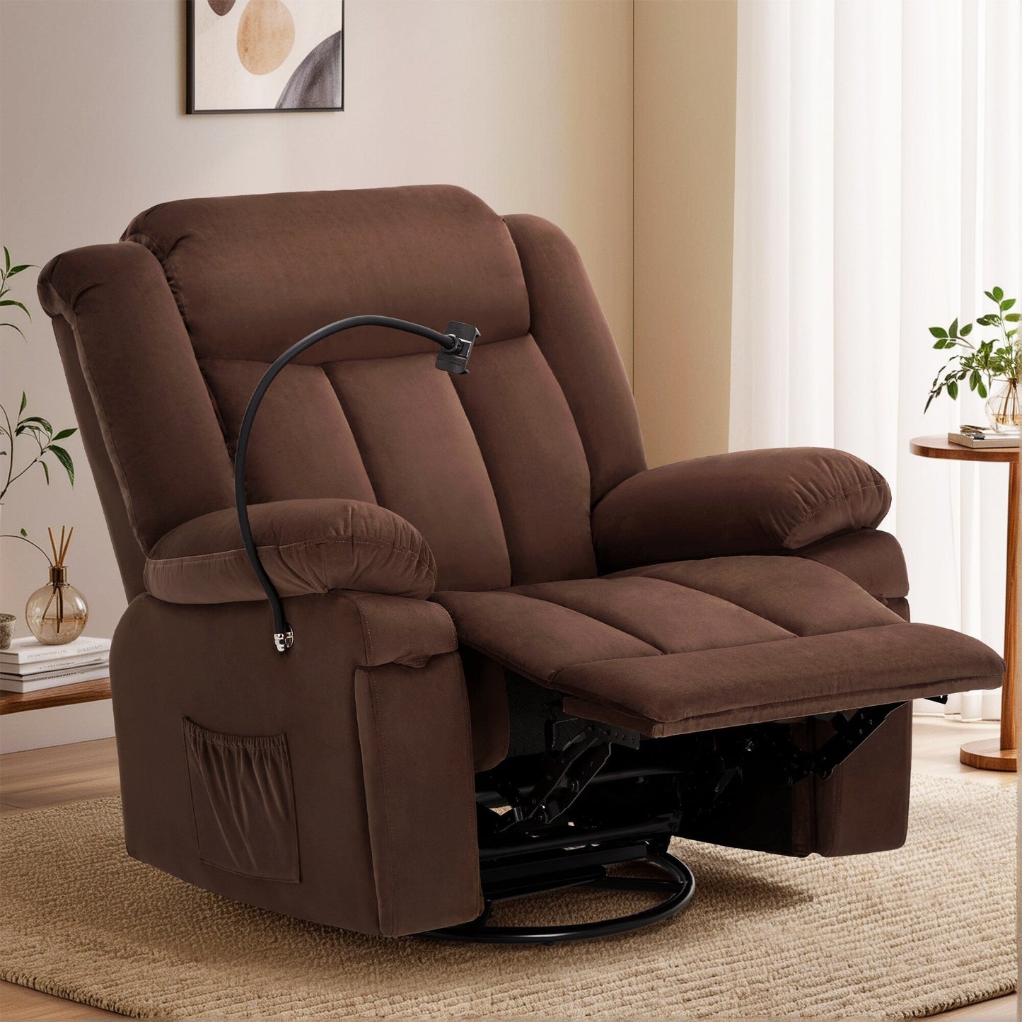Swivel Rocking Recliner with Massage, Heating, and Phone Stand â?Ideal for Living Room, Office, Bedroom