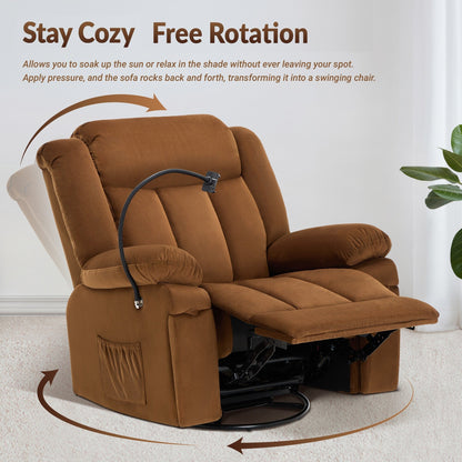 Swivel Rocking Recliner with Massage, Heating, and Phone Stand â?Ideal for Living Room, Office, Bedroom