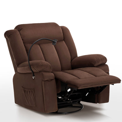 Swivel Rocking Recliner with Massage, Heating, and Phone Stand â?Ideal for Living Room, Office, Bedroom
