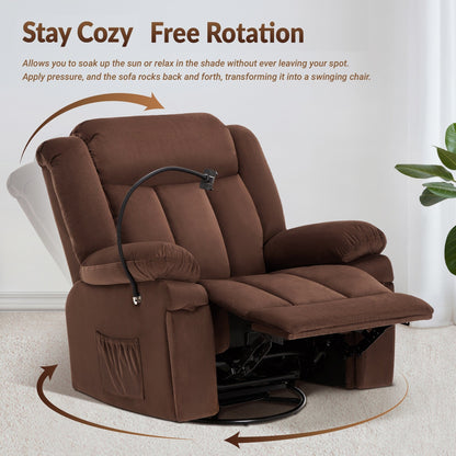 Swivel Rocking Recliner with Massage, Heating, and Phone Stand â?Ideal for Living Room, Office, Bedroom