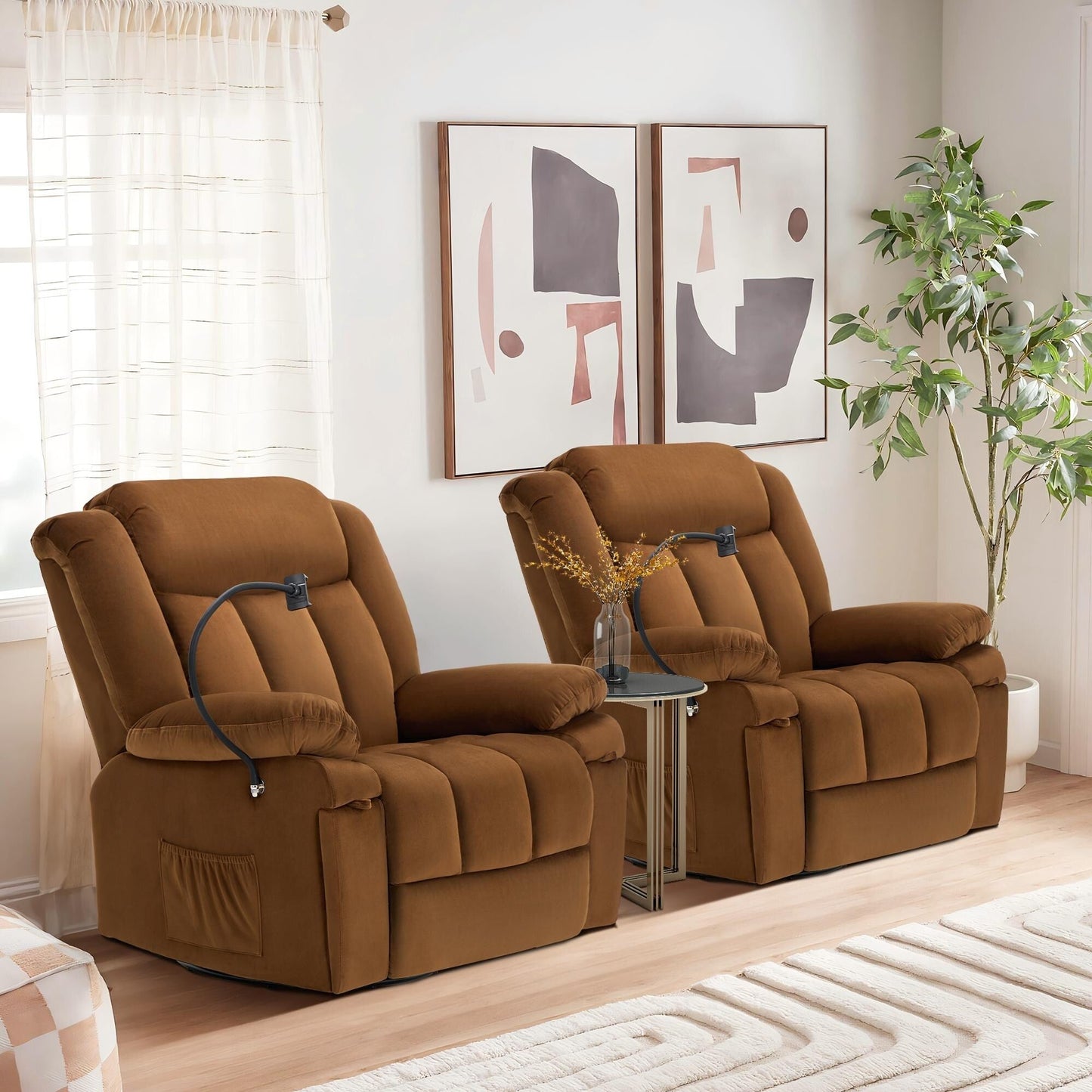 Swivel Rocking Recliner with Massage, Heating, and Phone Stand â?Ideal for Living Room, Office, Bedroom