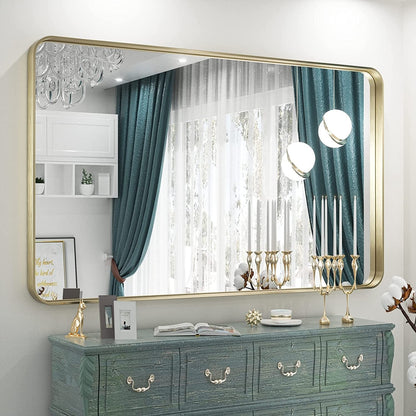TETOTE Moderner Badezimmer-Kosmetikspiegel mit Metallrahmen zur Wandmontage